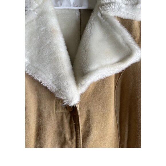 VTG Y2k Penny Lane Suede Leather Afghan Shearling Long Coat Hippie Boho Chic 6 - Picture 7 of 16